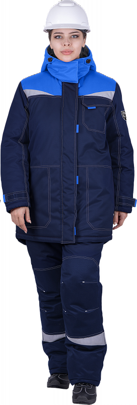 Костюм КМ-10 женский утепленный синий IV клим.пояс